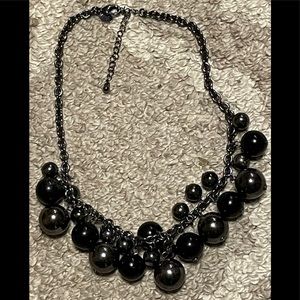 Vintage necklace (earrings-not in pic)with black and silver balls from Express.